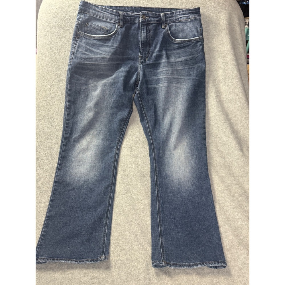 Buffalo David Bitton Evan-X Relaxed Straight Leg Jeans Mens 38x30 Blue Wash